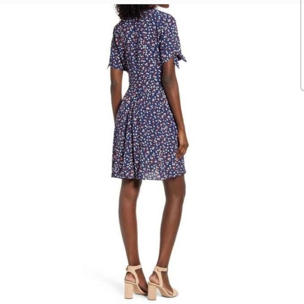 Madewell Tie Sleeve Button-front Mini Dress in Daisy Cottagecore Women's 12 - Picture 5 of 11